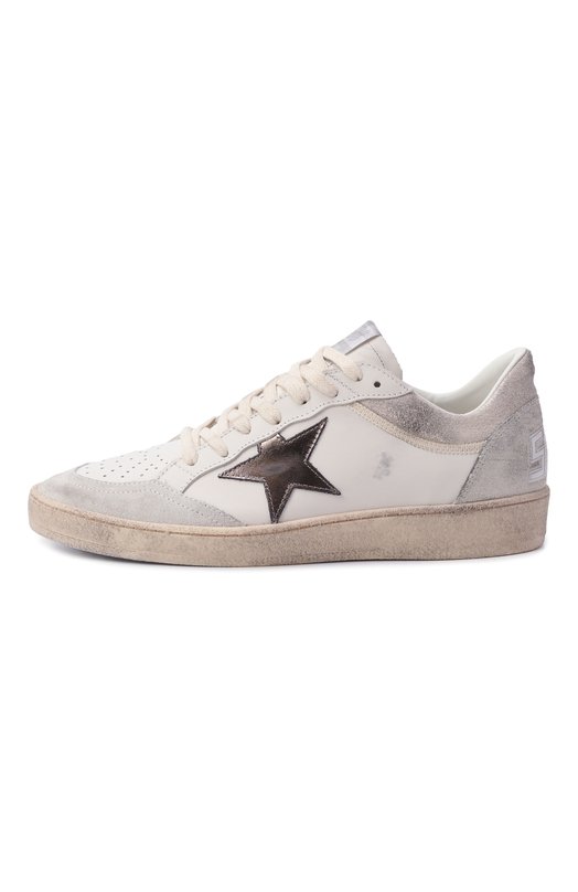 Кожаные кеды Ball Star Golden Goose Deluxe Brand GWF00832.F007591 Кремовый  GWF00832.F007591 Фото 4