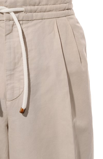 Брюки изо льна и хлопка BRUNELLO CUCINELLI, арт. M291DE1710, фото 5