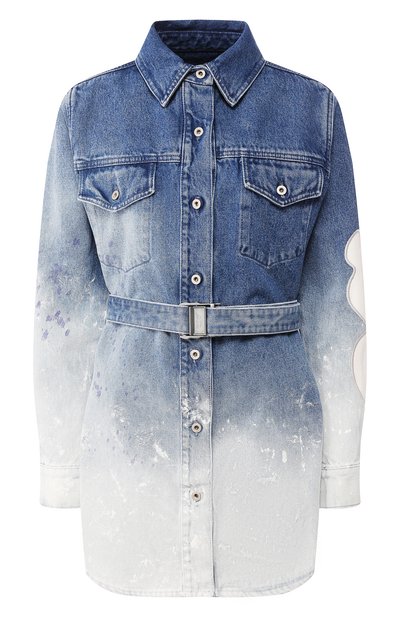 Джинсовое платье OFF-WHITE синего цвета по цене 62650 руб., арт. 0WYM002R207730987171, фото 1 Джинсовое платье OFF-WHITE, арт. 0WYM002R207730987171, фото 1