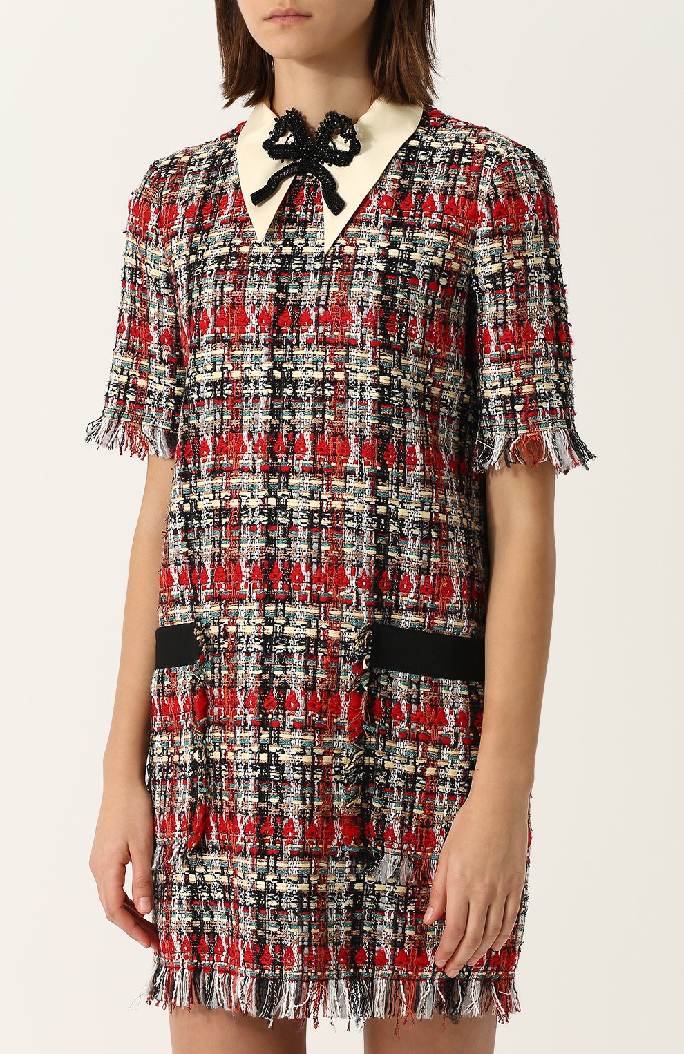 Буклированное мини-платье с коротким рукавом GUCCI, арт. 493531/ZJE47, фото 3