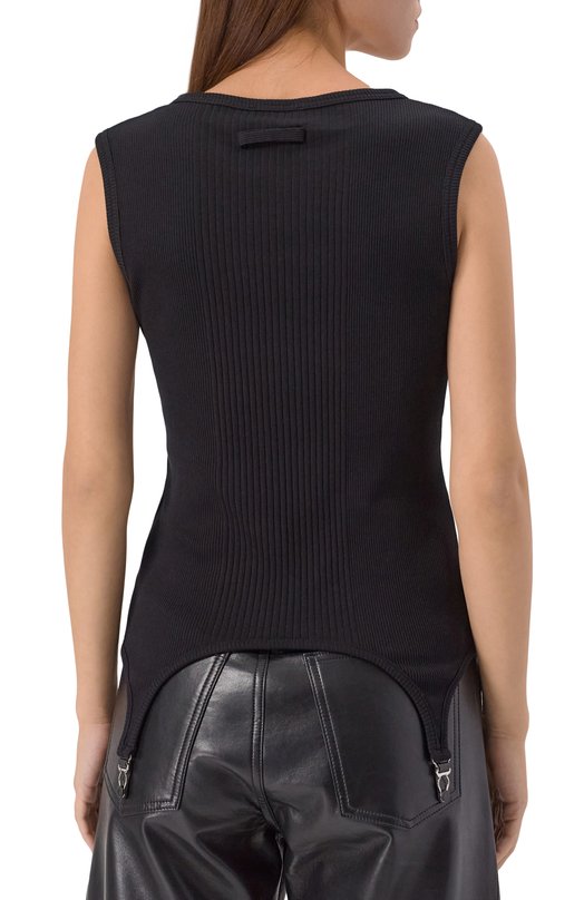 Хлопковый топ Jean Paul Gaultier 25/04-W-T0387/J014 Чёрный  25/04-W-T0387/J014 Фото 4