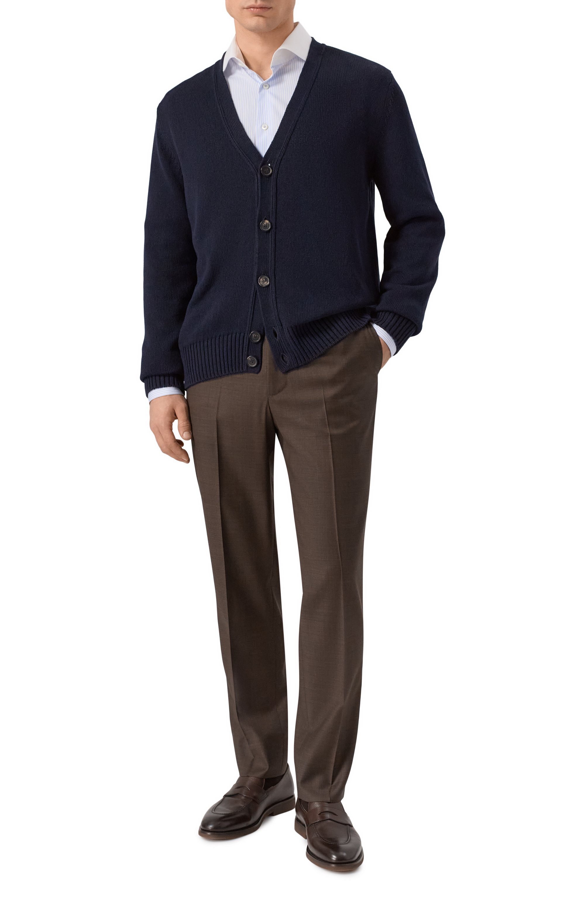 Шерстяные брюки CORNELIANI темно-коричневого цвета по цене 54850 руб., арт. 274L25/2717087, фото 2 Шерстяные брюки CORNELIANI, арт. 274L25/2717087, фото 2