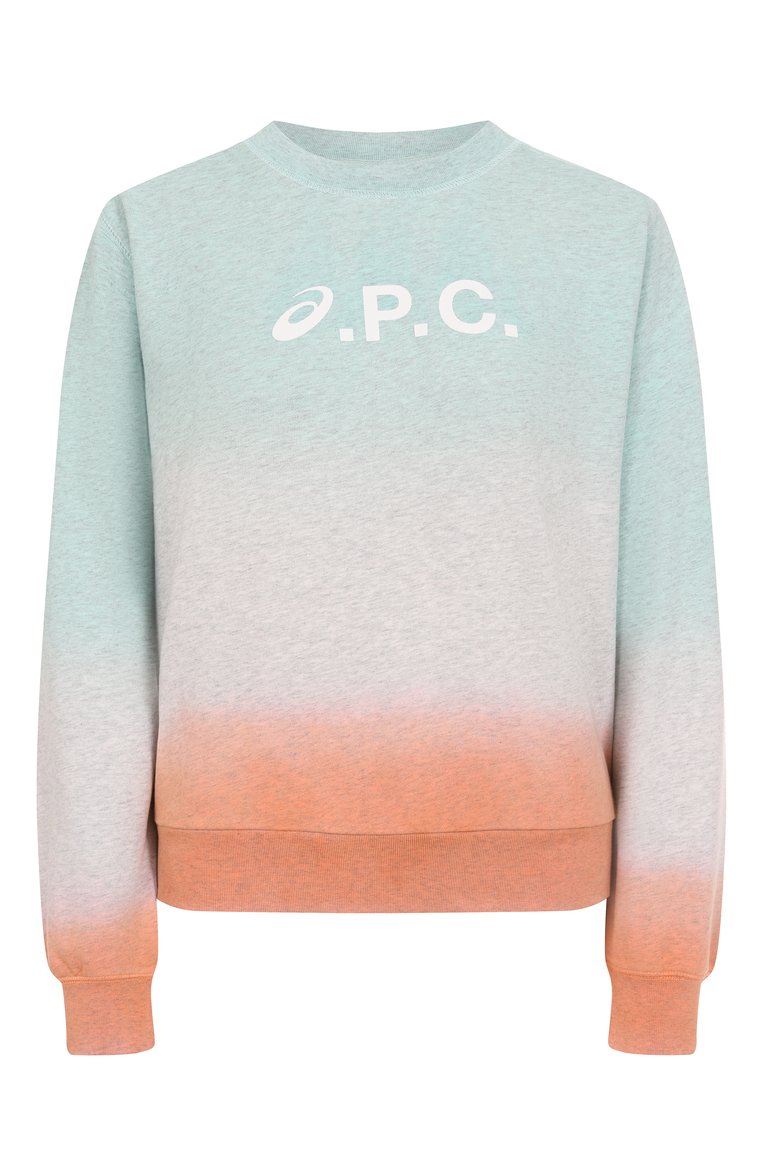 Женский хлопковый свитшот a.p.c. x asics A.P.C. разноцветного цвета, арт. C0EZD-F27957 | Фото 1 (Длина (для топов): Стандартные; Материал внешний: Хлопок; Рукава: Длинные; Автоматизация состава: Проставлено; Автоматизация ТО: Проставлено; Женское Кросс-КТ: Свитшот-одежда; Стили: Спорт-шик; Принт: С принтом)