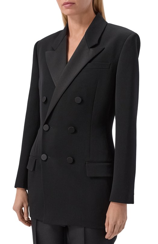 Шерстяной жакет Saint Laurent 796879/Y7E63 Чёрный  796879/Y7E63 Фото 3