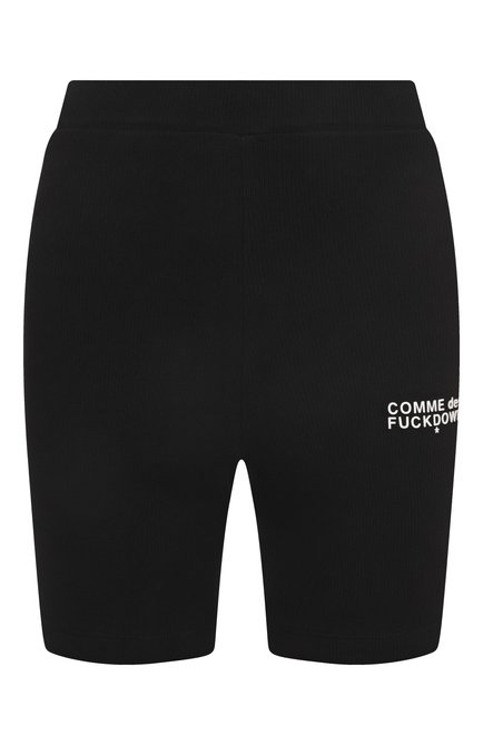 Женские хлопковые шорты COMME DES FUCKDOWN черного цвета, арт. CFABW01253 | Фото 1 (Драгоценные камни: Проставлено; Материал сплава: Проставлено; Материал внешний: Хлопок; Длина Ж (юбки, платья, шорты): Мини)