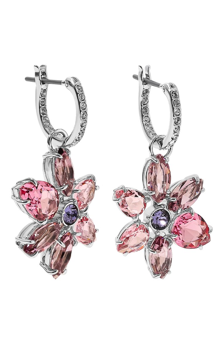 Женские серьги gema SWAROVSKI розового цвета, арт. 5658397 | Фото 3 (Нос: Не проставлено; Региональные ограничения белый список (Axapta Mercury): Не проставлено; Материал: Металл, Кристаллы)