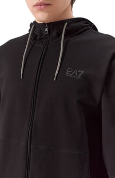 Мужской хлопковый спортивный костюм EA7 черного цвета, арт. 7M000236/AF13512 | Фото 6 (Материал сплава: Проставлено; Рукава: Длинные; Драгоценные камни: Проставлено; Кросс-КТ: Спорт; Материал внешний: Хлопок)