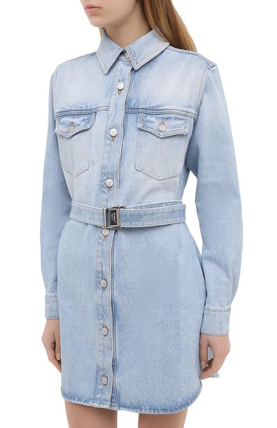 Джинсовое платье OFF-WHITE голубого цвета по цене 88350 руб., арт. 0WYM007R21DEN001, фото 3 Джинсовое платье OFF-WHITE, арт. 0WYM007R21DEN001, фото 3