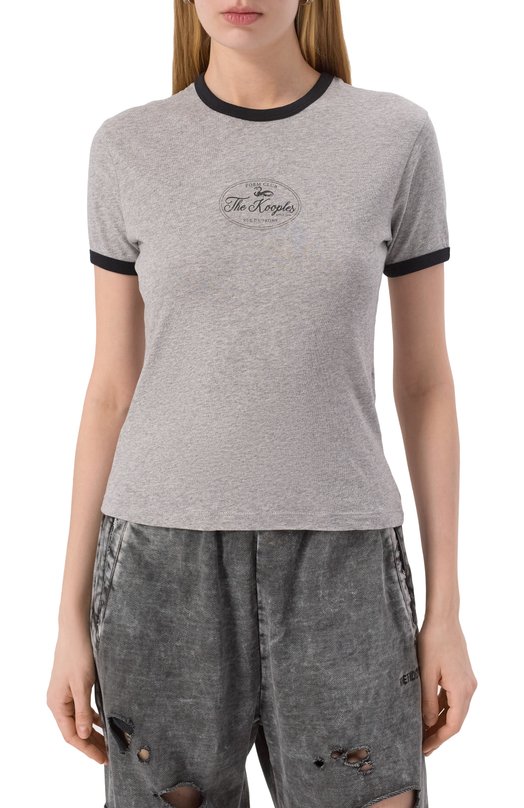 Хлопковая футболка The Kooples FTSC30021K Серый  FTSC30021K Фото 3