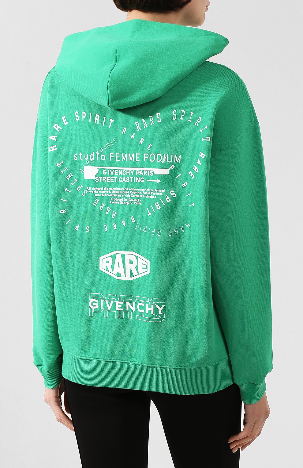 Хлопковое худи GIVENCHY зеленого цвета по цене 59700 руб., арт. BW70643Z33, фото 4 Хлопковое худи GIVENCHY, арт. BW70643Z33, фото 4