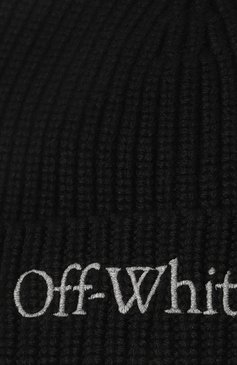 Мужская шерстяная шапка OFF-WHITE черного цвета, арт. 0MLC041F23KNI001 | Фото 3 (Материал: Текстиль, Шерсть; Кросс-КТ: Трикотаж; Материал сплава: Проставлено; Нос: Не проставлено)