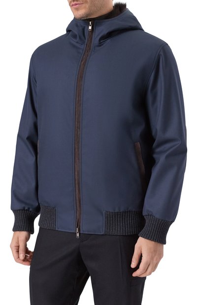 Бомбер с подкладкой из соболя BLACK SABLE темно-синего цвета по цене 2404000 руб., арт. BS-MWHB-EB, фото 3 Бомбер с подкладкой из соболя BLACK SABLE, арт. BS-MWHB-EB, фото 3