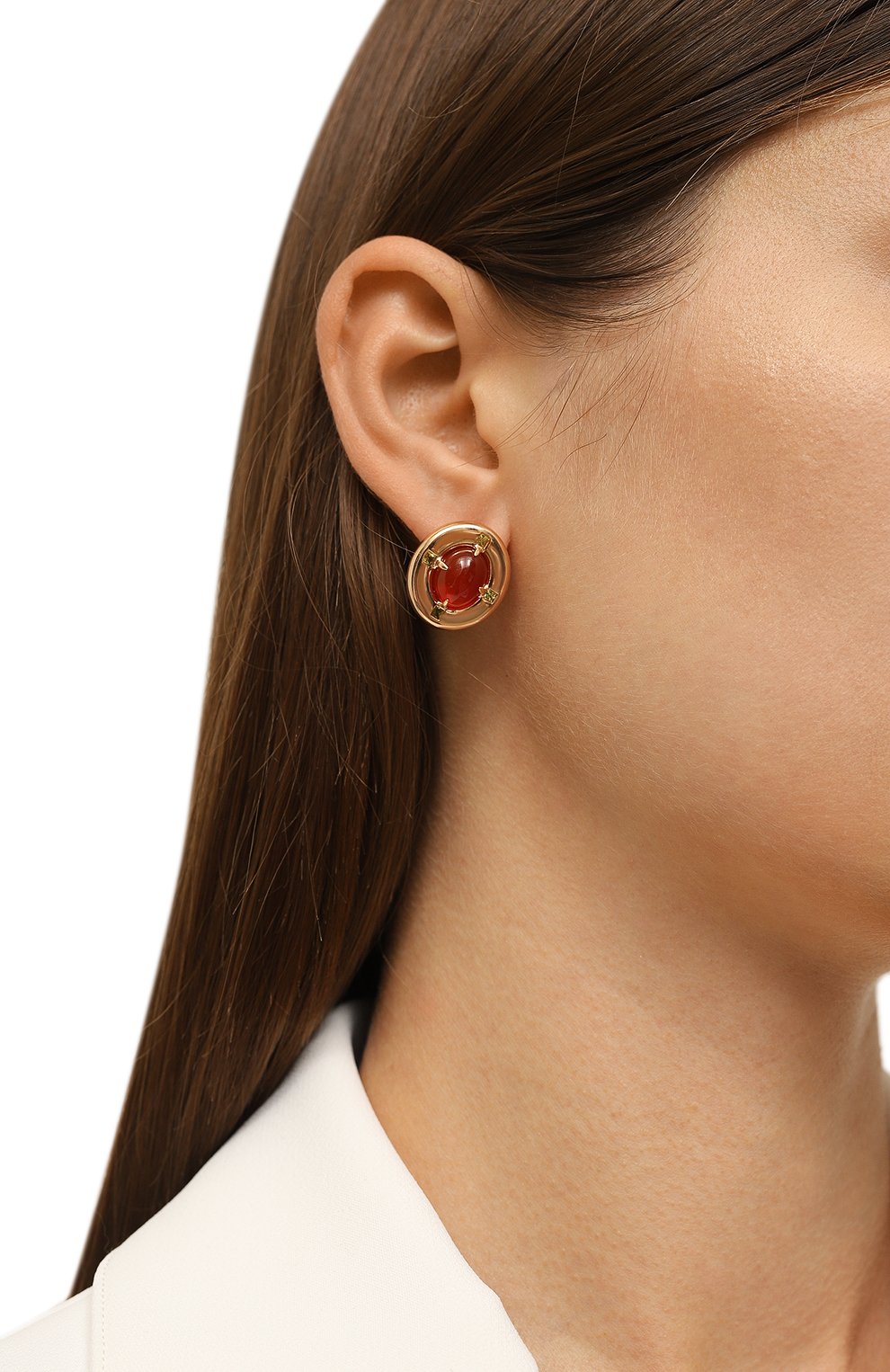 Серьги с сердоликом и хризолитами MOONKA, арт. ai-bg-ser-sr, фото 2