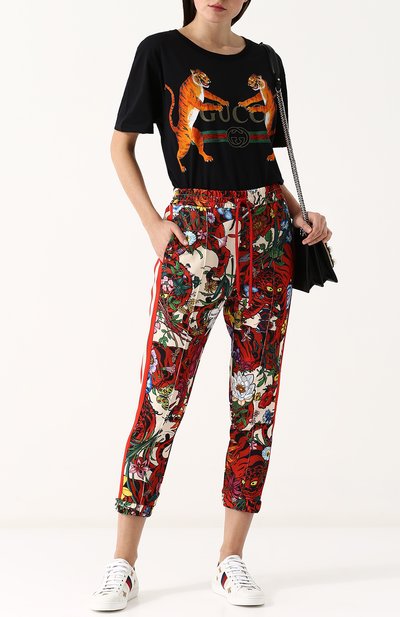 Укороченные брюки с принтом и эластичным поясом GUCCI, арт. 489720/X9N76, фото 2