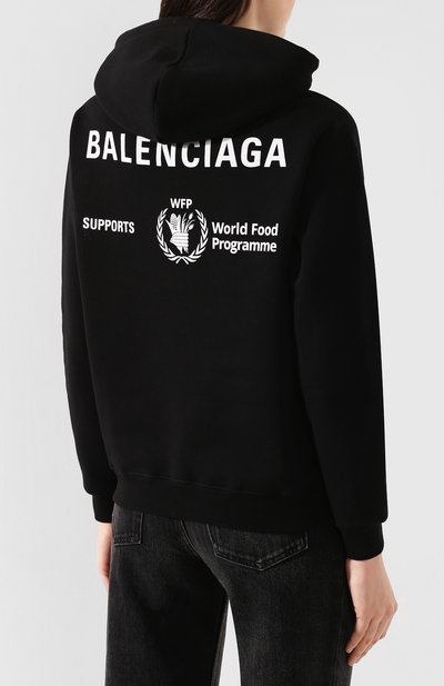 Хлопковое худи BALENCIAGA черного цвета по цене 56950 руб., арт. 612959/THV83, фото 4 Хлопковое худи BALENCIAGA, арт. 612959/THV83, фото 4