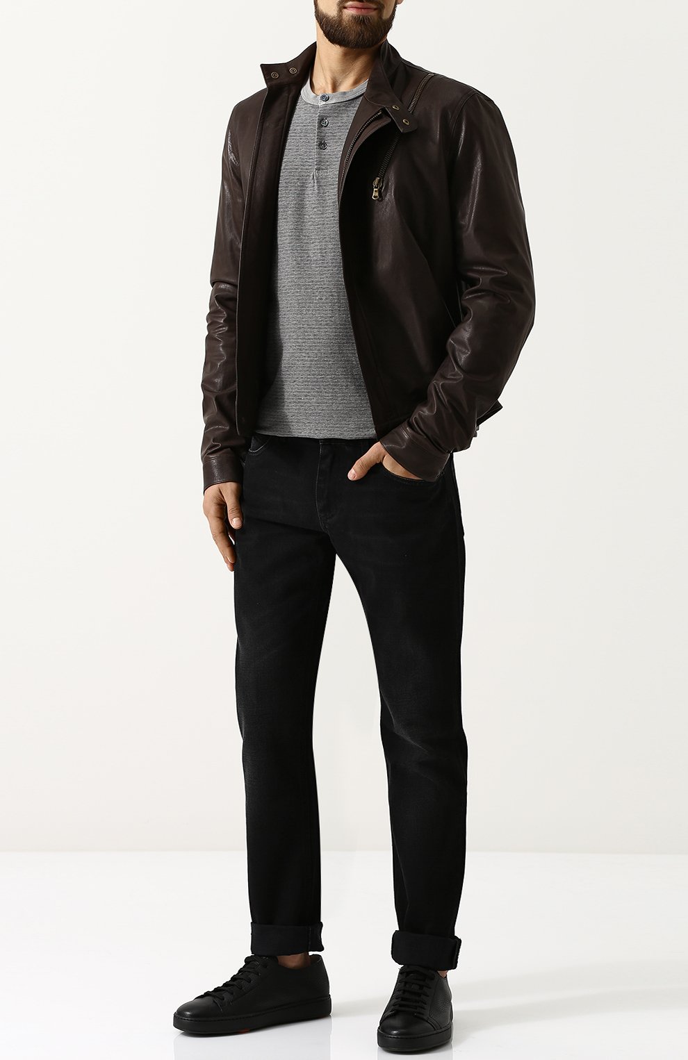 Хлопковый лонгслив хенли JAMES PERSE, арт. MRMS3181, фото 2