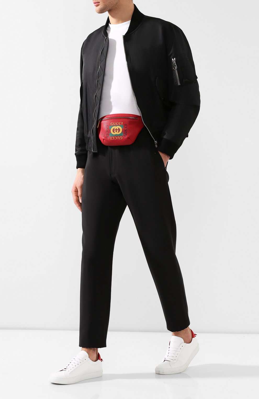 Кожаная поясная сумка gucci print GUCCI, арт. 527792/0GDCT, фото 2