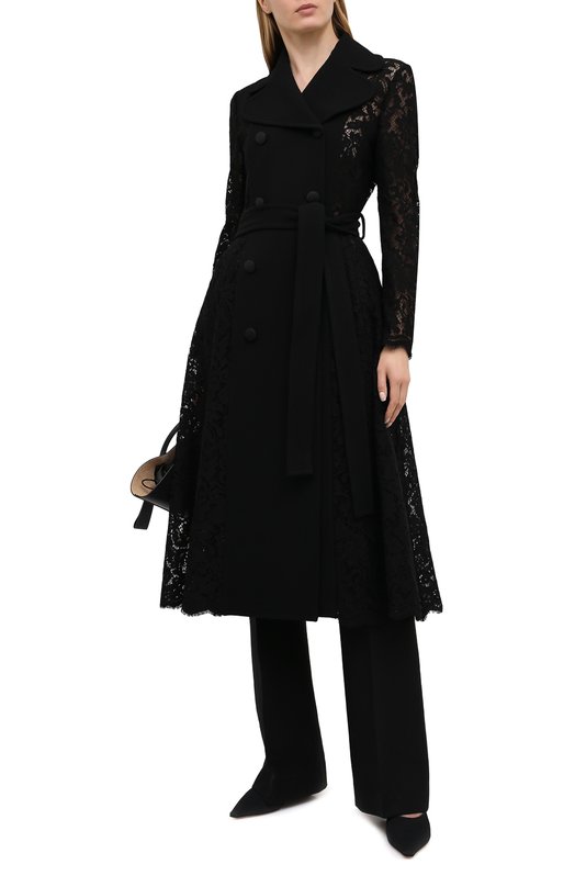 Пальто из хлопка и шерсти Dolce & Gabbana F0AD2T/HLMTB Чёрный  F0AD2T/HLMTB Фото 2
