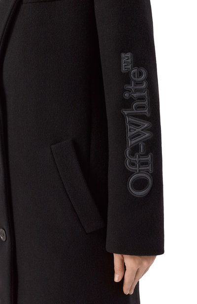 Шерстяное пальто OFF-WHITE черного цвета по цене 251500 руб., арт. 2FG00524T, фото 5 Шерстяное пальто OFF-WHITE, арт. 2FG00524T, фото 5