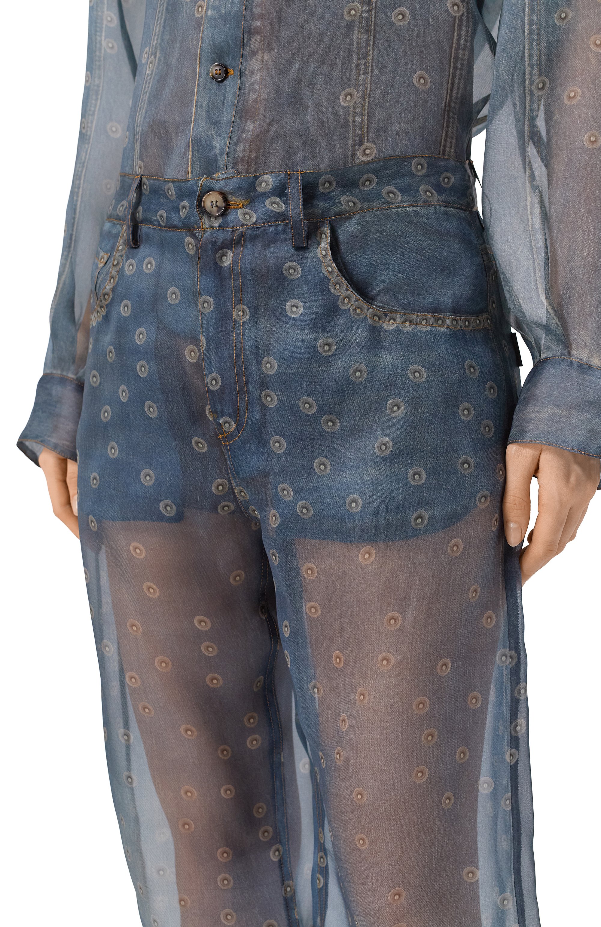 Шелковые брюки HAIKURE голубого цвета по цене 88400 руб., арт. HEW033300R002PR001/B0NNIE SILK, фото 5 Шелковые брюки HAIKURE, арт. HEW033300R002PR001/B0NNIE SILK, фото 5