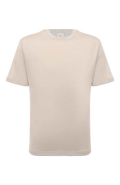 Хлопковая футболка ELEVENTY бежевого цвета по цене 30700 руб., арт. H75TSHH04 TES0H077, фото 1 Хлопковая футболка ELEVENTY, арт. H75TSHH04 TES0H077, фото 1