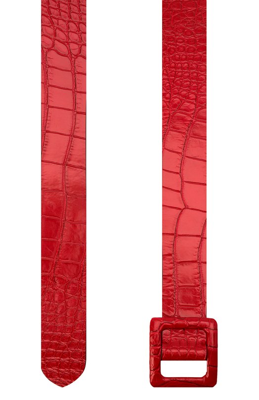 Ремень из кожи аллигатора Ralph Lauren Красный, фото 3