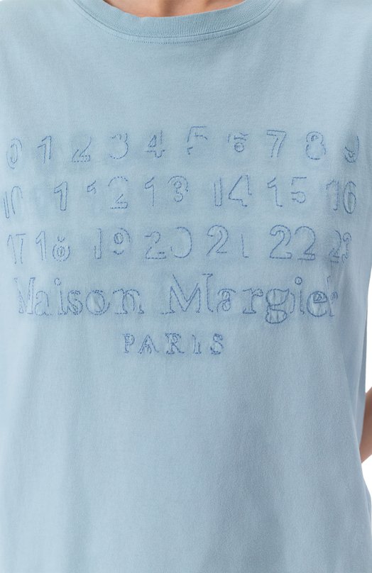 Хлопковая футболка Maison Margiela S51GC0536/S24575 Голубой  S51GC0536/S24575 Фото 5
