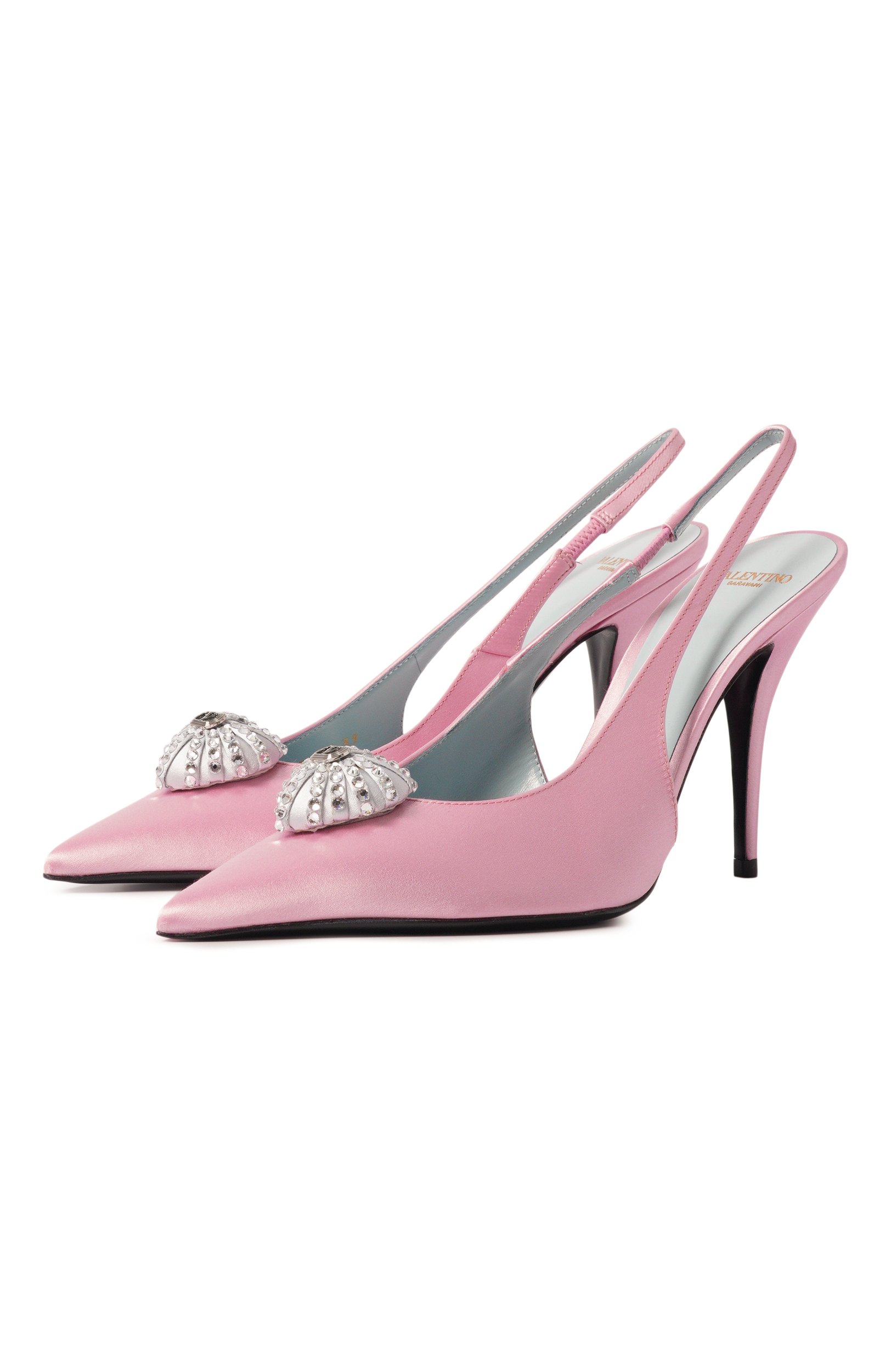 Атласные туфли coeur royal 100 VALENTINO розового цвета по цене 129500 руб., арт. 9W2S0PR9/YIP, фото 1 Атласные туфли coeur royal 100 VALENTINO, арт. 9W2S0PR9/YIP, фото 1