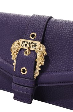 Женская сумка couture 01 VERSACE JEANS COUTURE фиолетового цвета, арт. 75VA5PF6/ZS413 | Фото 3 (Сумки-технические: Сумки через плечо; Материал сплава: Проставлено; Размер: mini; Ремень/цепочка: На ремешке; Драгоценные камни: Проставлено; Материал: Экокожа)