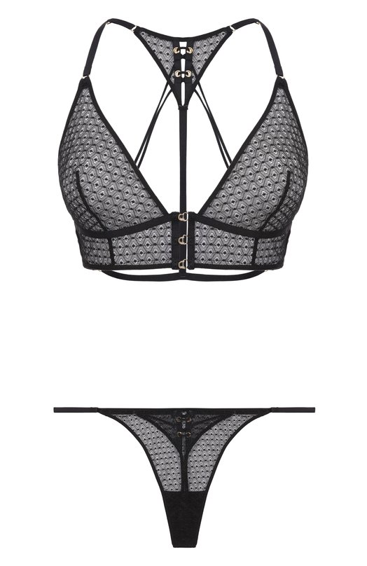 Комплект из бюстгальтера и трусов-стрингов Aubade P080E-5 Чёрный P080E-5
