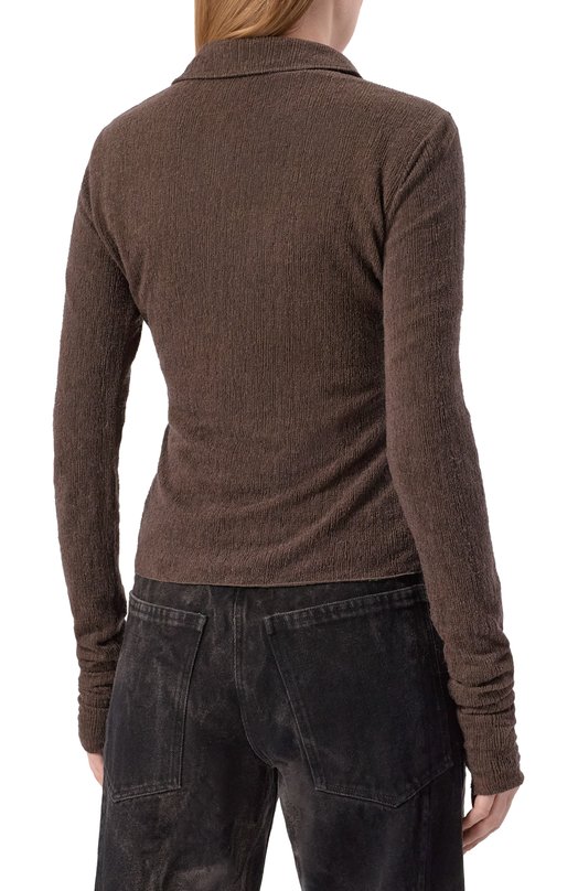 Шерстяная рубашка Ann Demeulemeester B0013581/FA619 Коричневый  B0013581/FA619 Фото 4