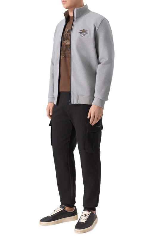 Хлопковая футболка Aeronautica Militare TS2535UJ00641 Коричневый  TS2535UJ00641 Фото 2