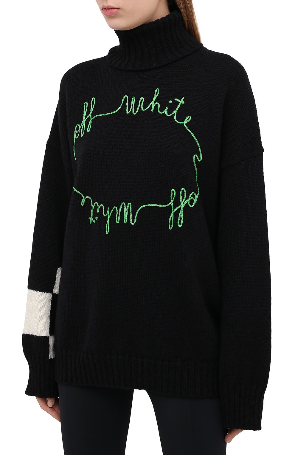 Свитер OFF-WHITE черного цвета по цене 75050 руб., арт. 0WHF008E20KNI0021055, фото 3 Свитер OFF-WHITE, арт. 0WHF008E20KNI0021055, фото 3