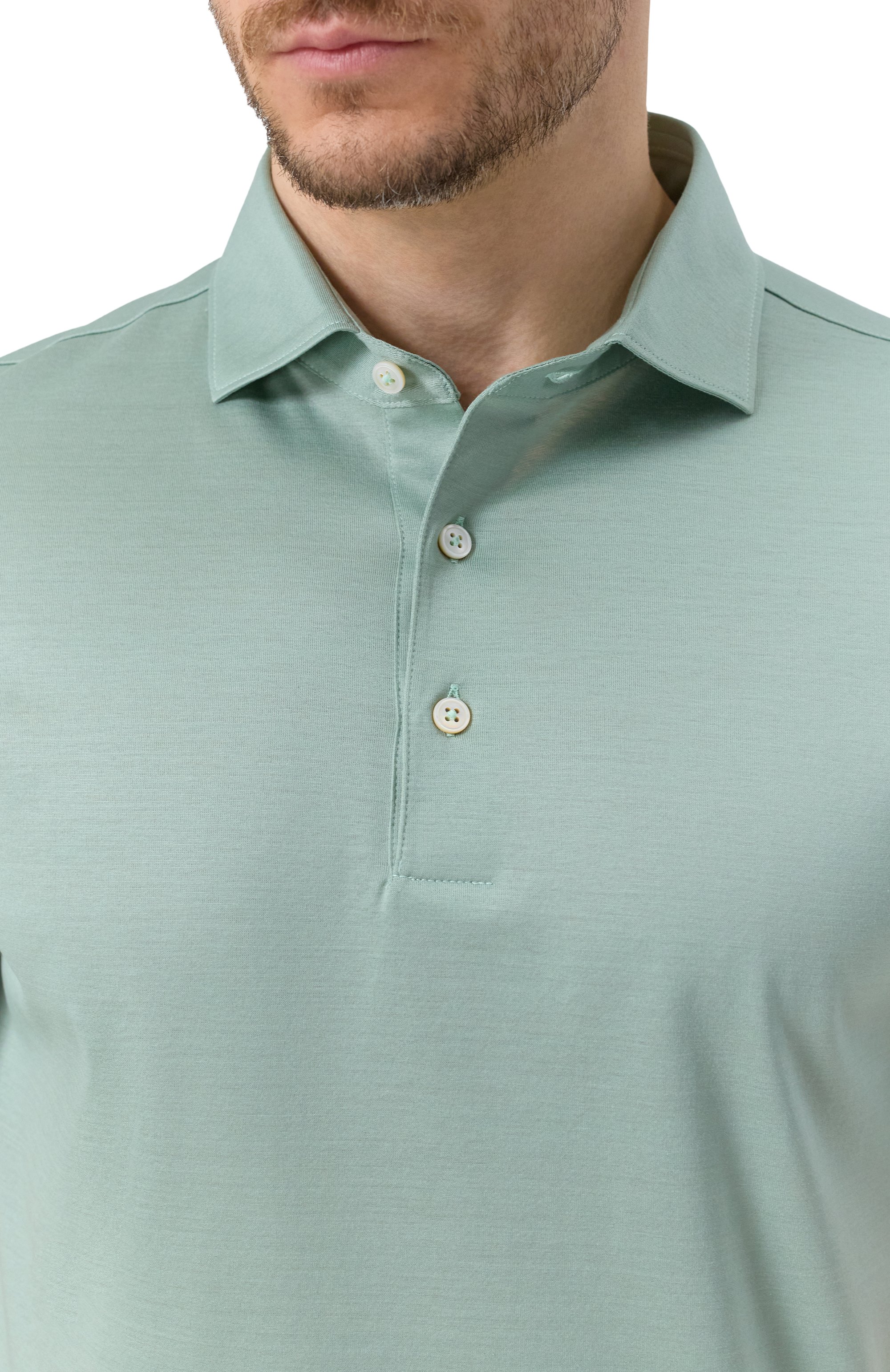 Хлопковое поло GRAN SASSO бирюзового цвета по цене 19250 руб., арт. 60103/74002, фото 5 Хлопковое поло GRAN SASSO, арт. 60103/74002, фото 5