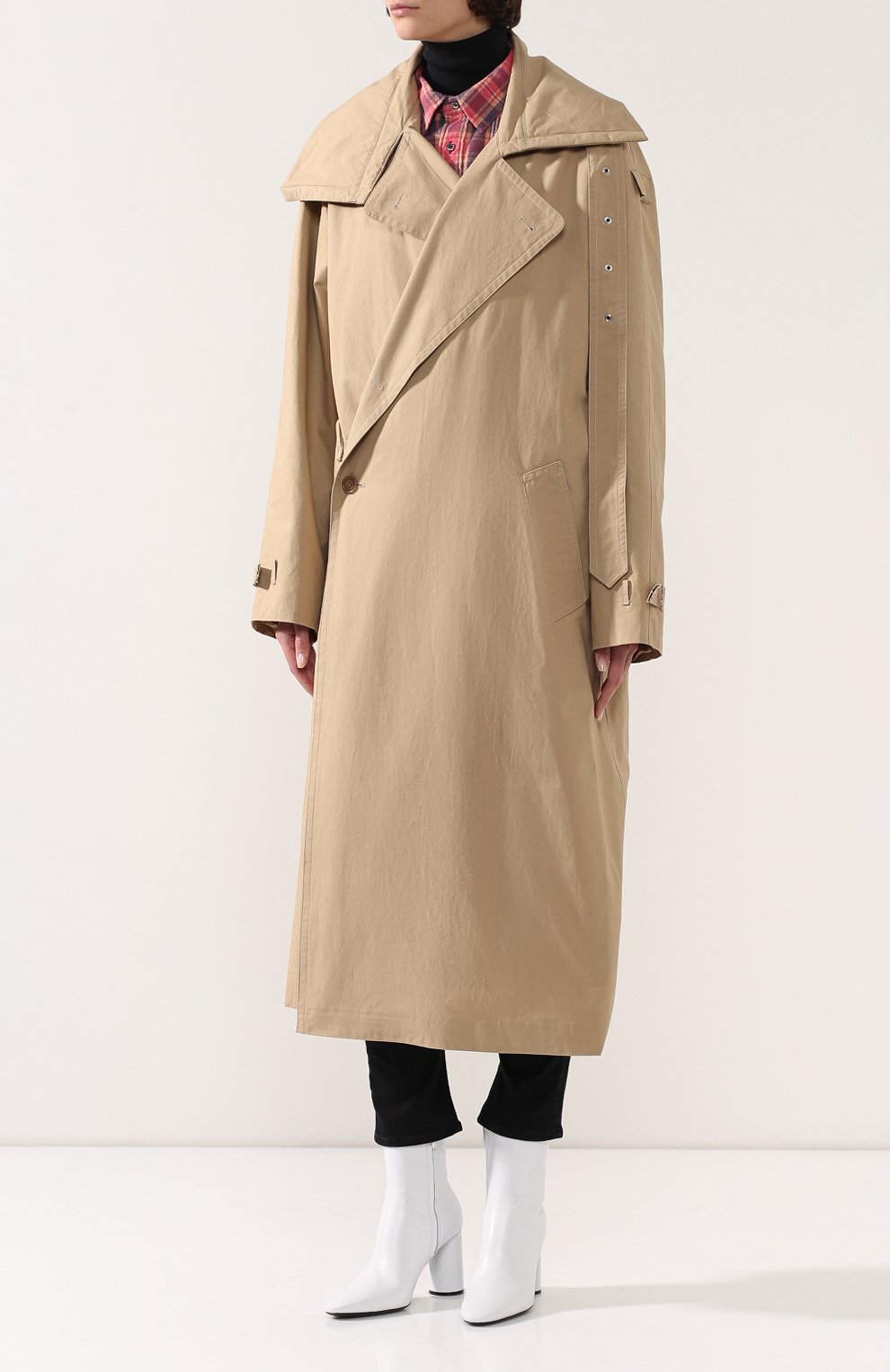 Хлопковый тренч VETEMENTS бежевого цвета по цене 164500 руб., арт. UAH20JA812/W, фото 3 Хлопковый тренч VETEMENTS, арт. UAH20JA812/W, фото 3