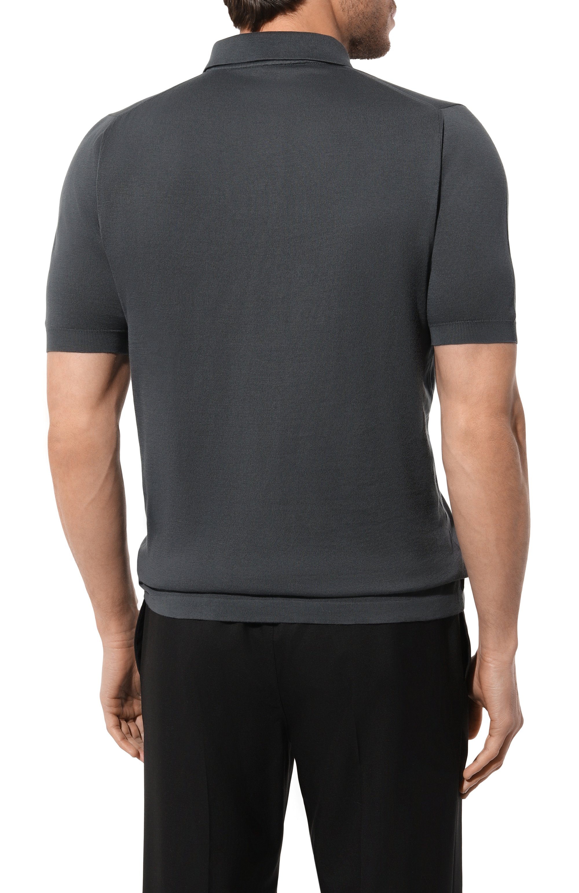 Хлопковое поло KITON темно-серого цвета по цене 81950 руб., арт. UMK0442, фото 4 Хлопковое поло KITON, арт. UMK0442, фото 4