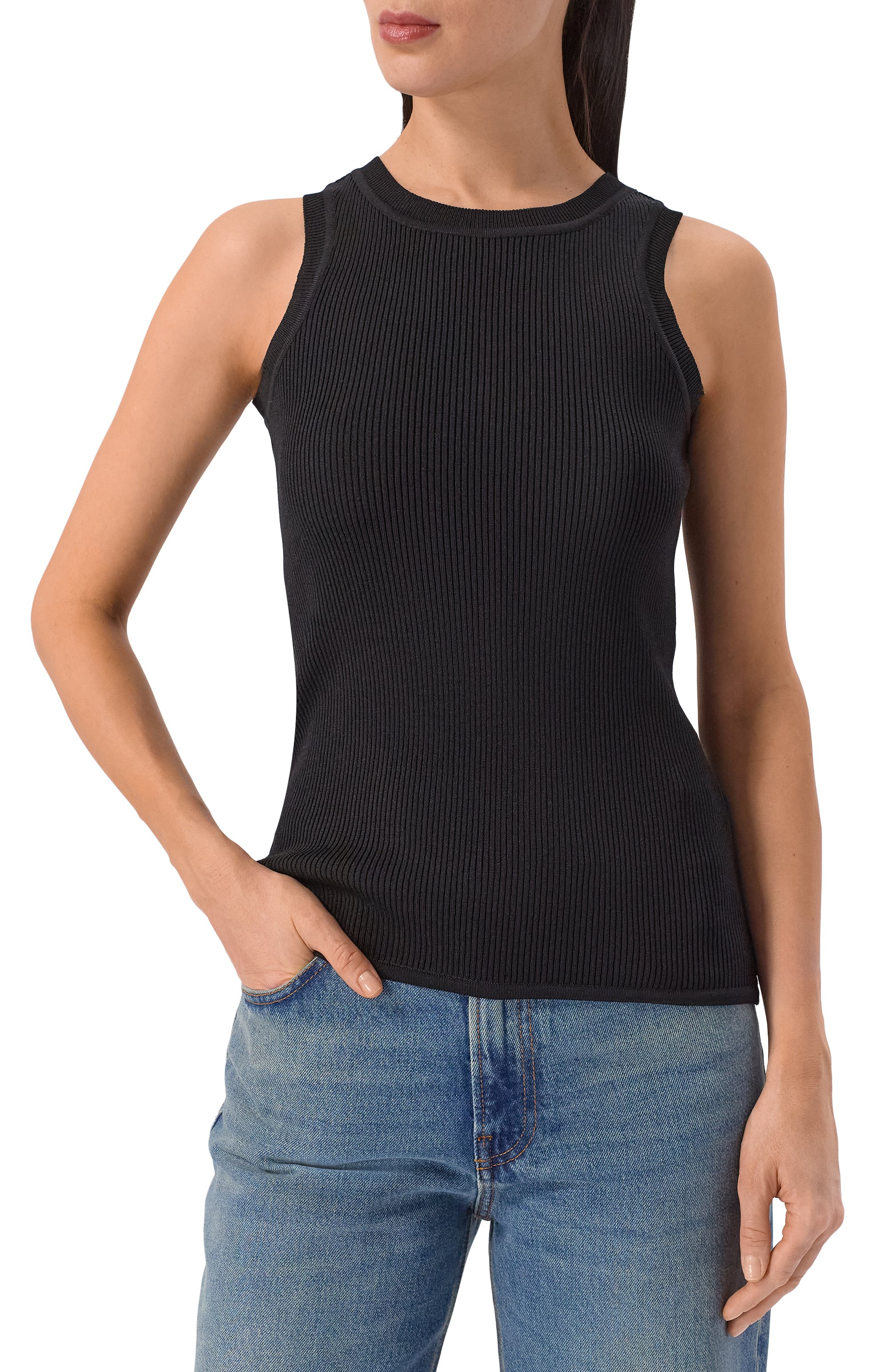 Майка из вискозы FREEAGE черного цвета по цене 22880 руб., арт. LW25.TP262.7081.900, фото 3 Майка из вискозы FREEAGE, арт. LW25.TP262.7081.900, фото 3