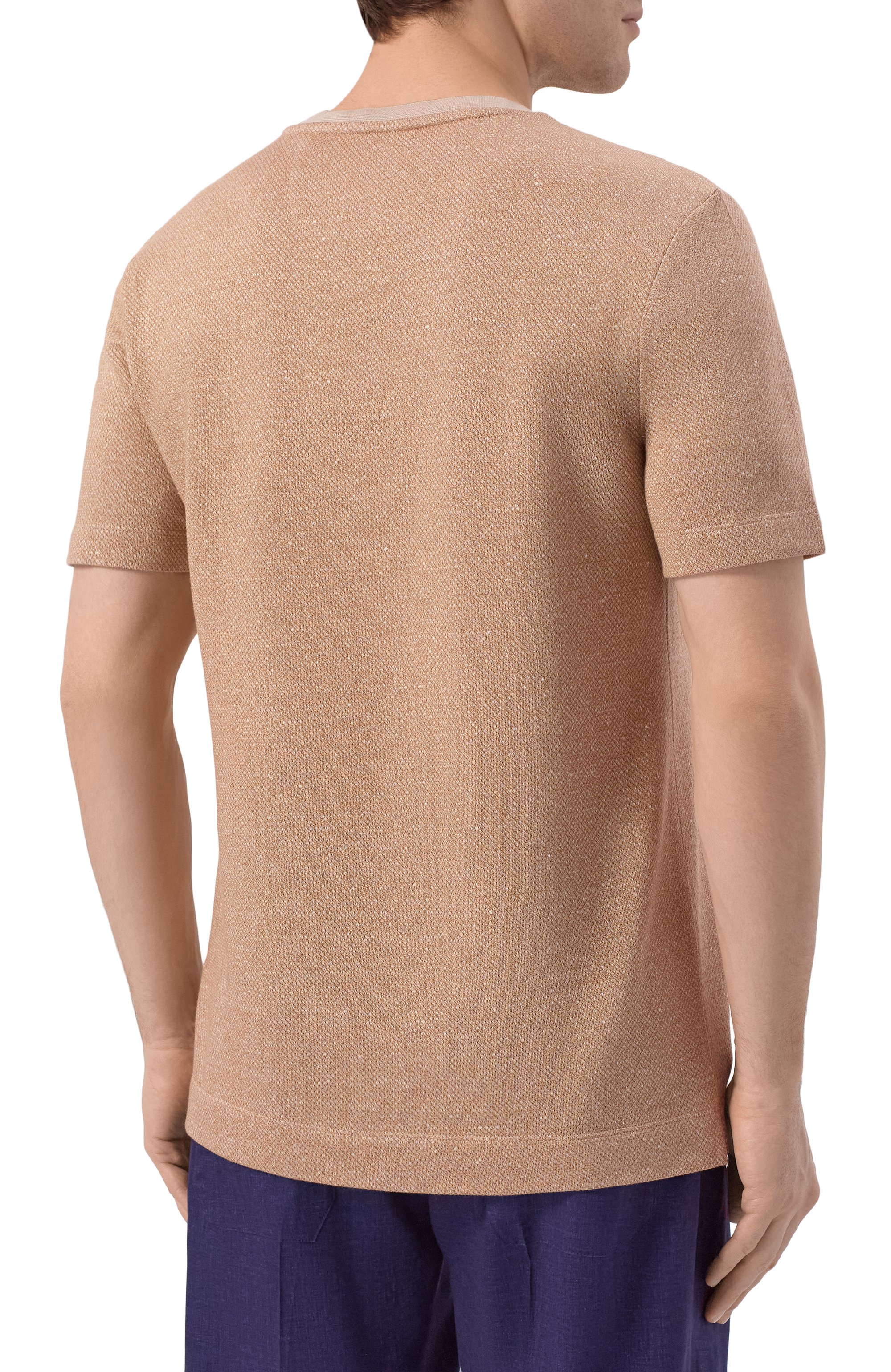 Футболка из хлопка и льна BOSS CAMEL, арт. 50560028, фото 4