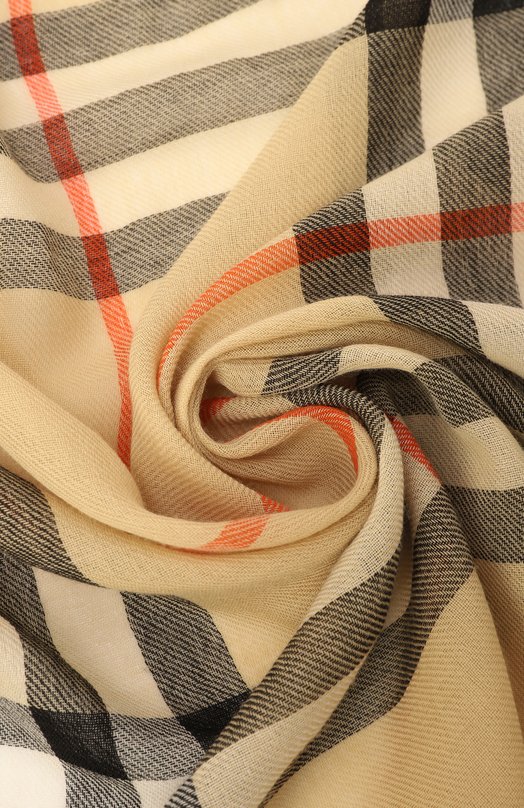 Шерстяной шарф Burberry 8085069 Бежевый  8085069 Фото 3