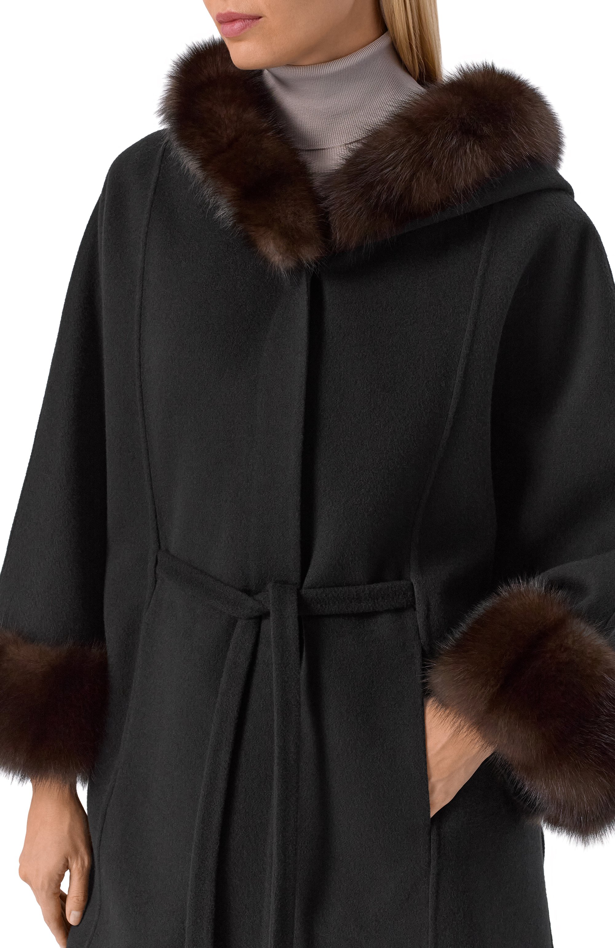 Пальто из шерсти и кашемира с отделкой из соболя MVST, арт. FTBKB-Y681SB/LP1432, фото 5