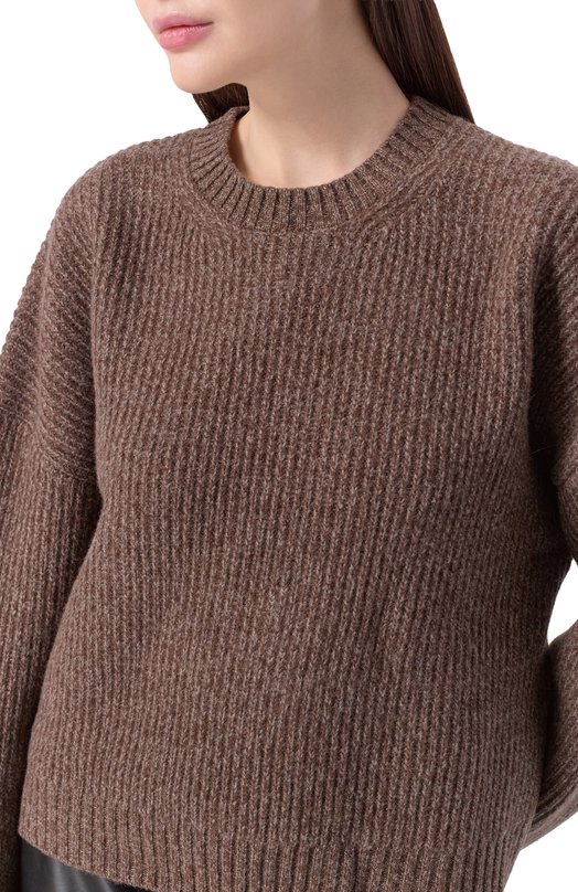 Шерстяной свитер Officine Generale W25WKNT328 Коричневый  W25WKNT328 Фото 5