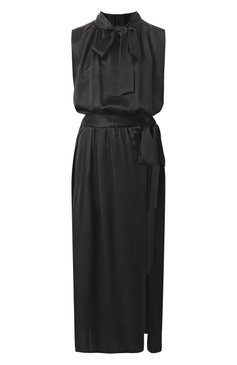 Женское атласное платье DOLCE & GABBANA черного цвета, арт. F6JTET/FU1AU | �Фото 1 (Длина Ж (юбки, платья, шорты): Миди; Материал внешний: Шелк; Случай: Повседневный; Женское Кросс-КТ: Платье-одежда; Рукава: Без рукавов; Стили: Романтичный; Автоматизация ТО: Проставлено; Автоматизация состава: Проставлено; Размерность: Идёт в размер)