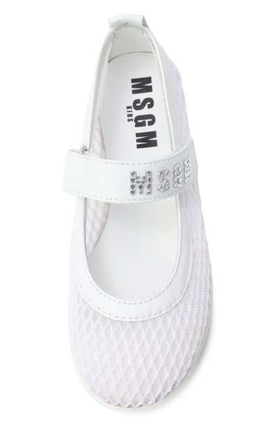 Балетки MSGM KIDS белого цвета по цене 24950 руб., арт. 79807/VAR2/28-35, фото 4 Балетки MSGM KIDS, арт. 79807/VAR2/28-35, фото 4