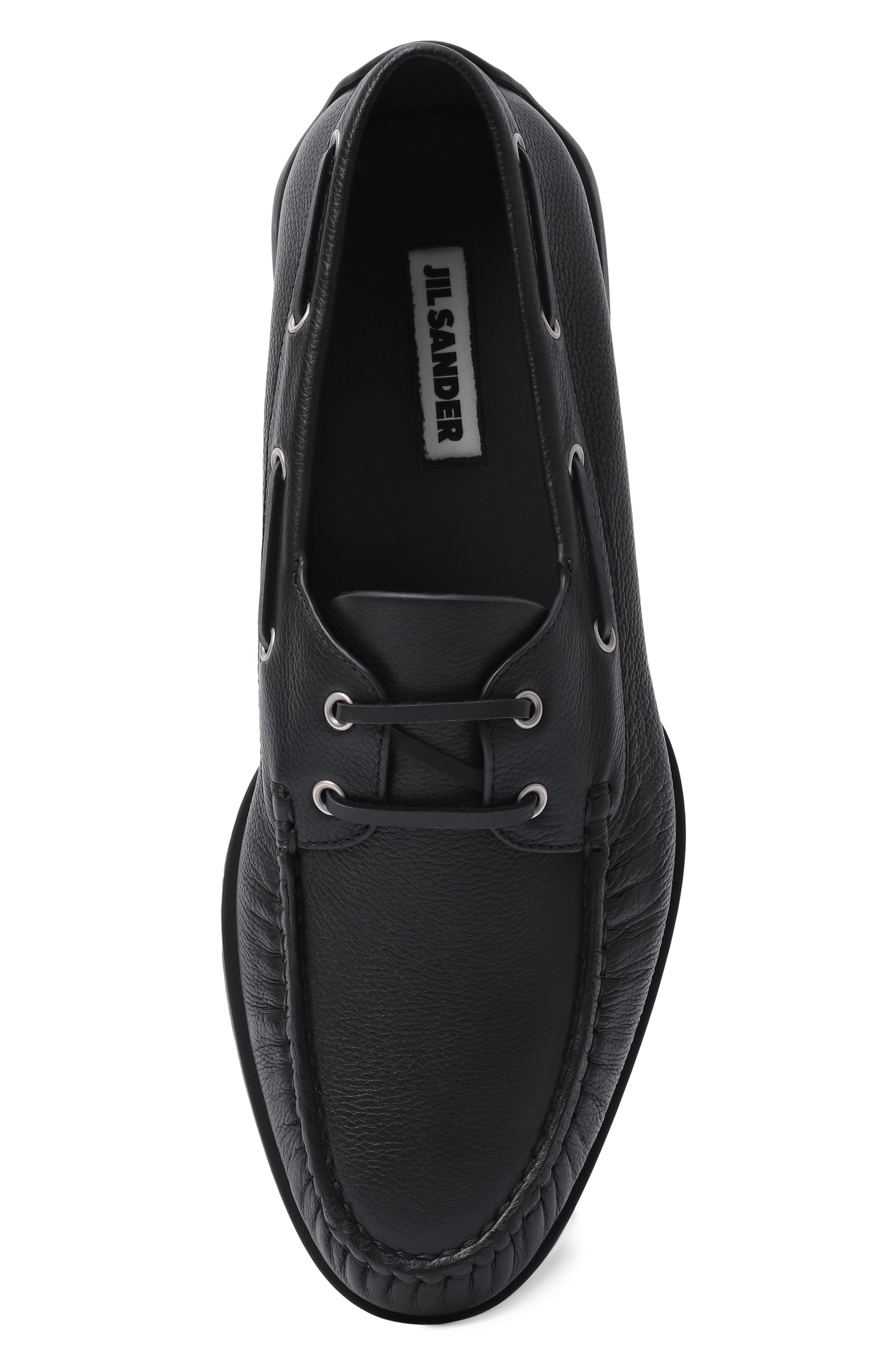 Кожаные топсайдеры JIL SANDER черного цвета по цене 108000 руб., арт. J33WR0022/P7582, фото 6 Кожаные топсайдеры JIL SANDER, арт. J33WR0022/P7582, фото 6