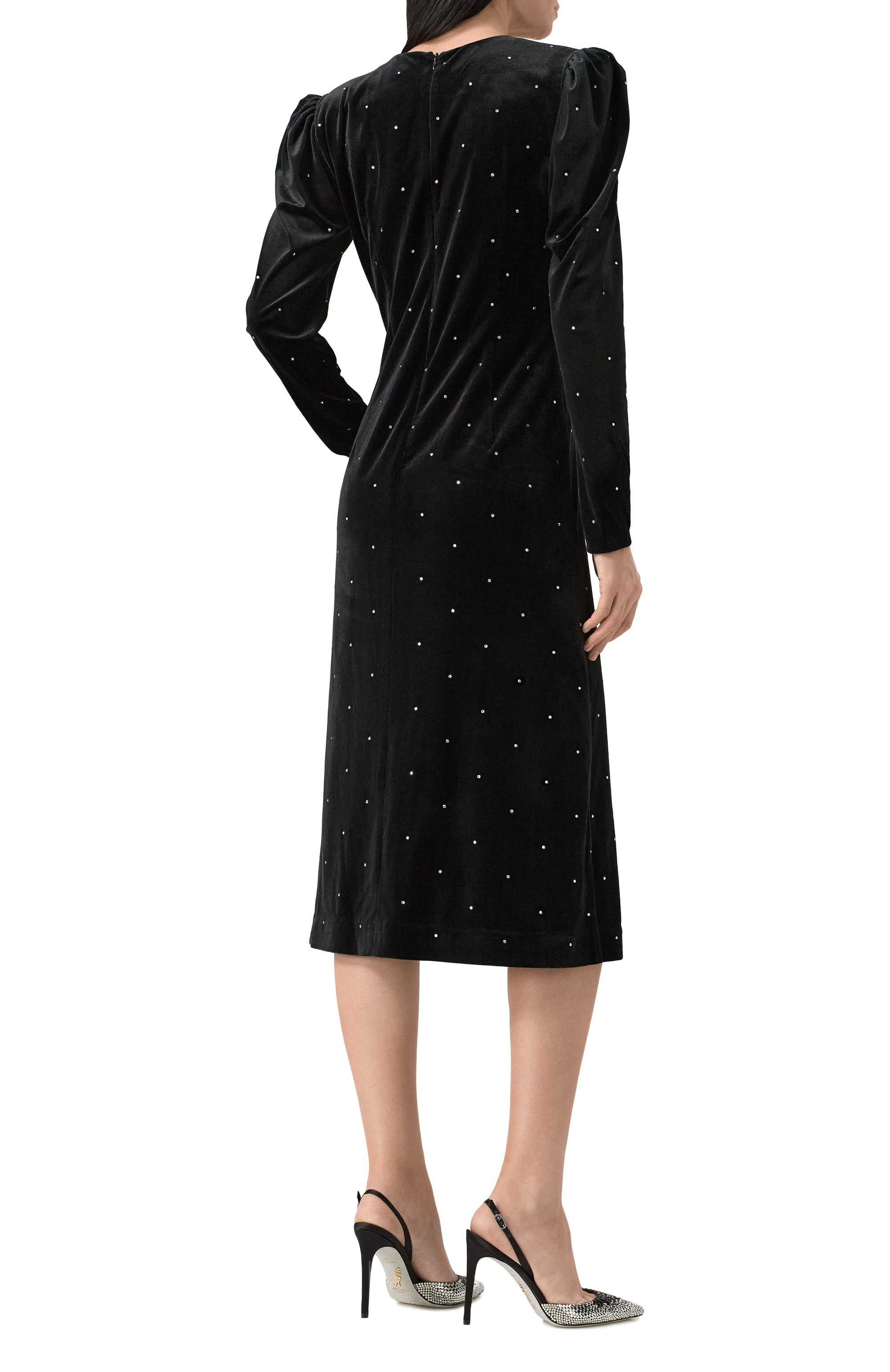 Бархатное платье с отделкой стразами BOTROIS, арт. SKU5114154362, фото 4