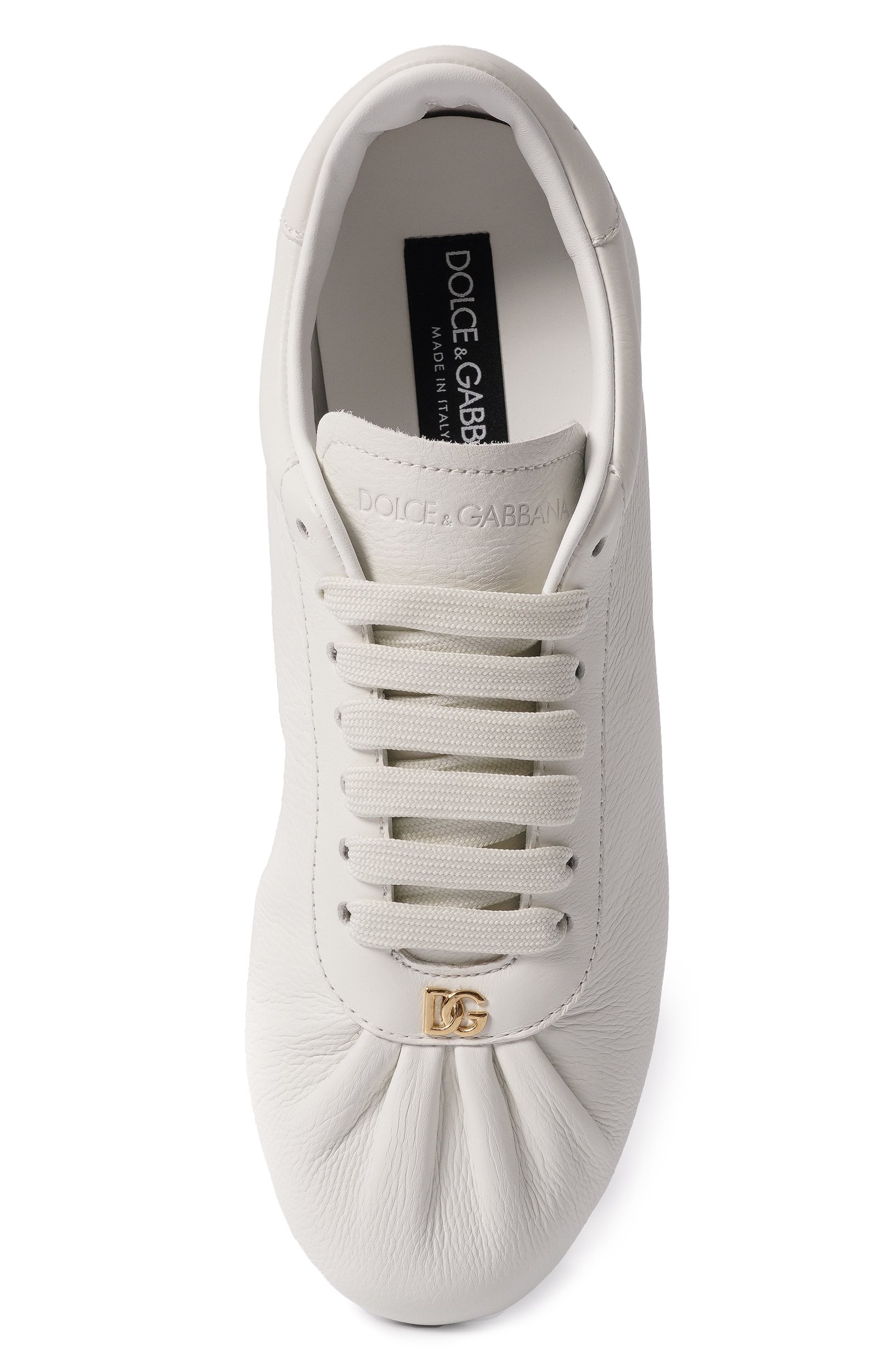 Кожаные кеды soft ballet DOLCE & GABBANA белого цвета по цене 72450 руб., арт. CK2485/A3078, фото 6 Кожаные кеды soft ballet DOLCE & GABBANA, арт. CK2485/A3078, фото 6