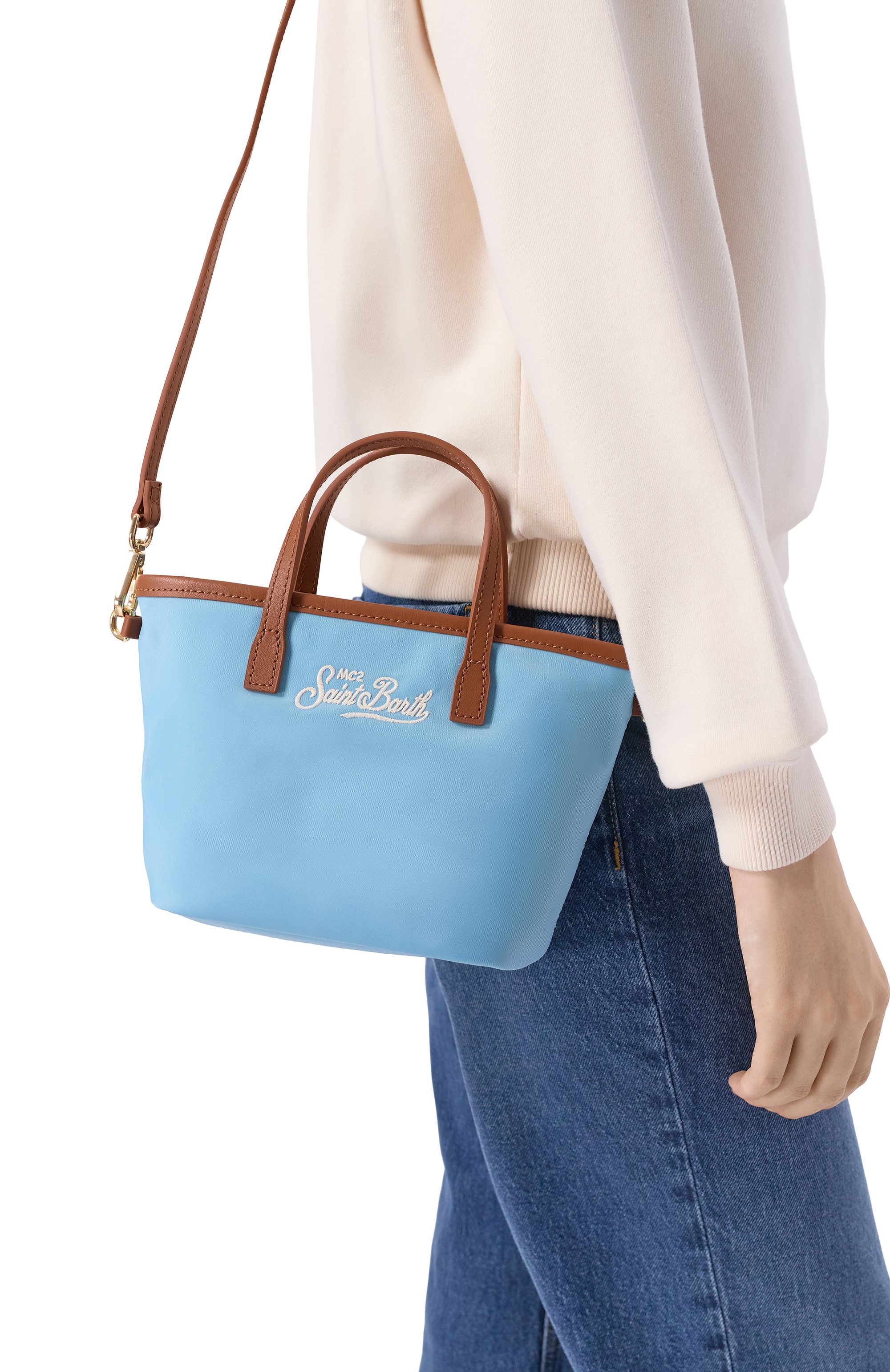 Сумка city mini MC2 SAINT BARTH голубого цвета по цене 14200 руб., арт. CB0005-01821L/CITY BAG MINI NYL0N, фото 2 Сумка city mini MC2 SAINT BARTH, арт. CB0005-01821L/CITY BAG MINI NYL0N, фото 2