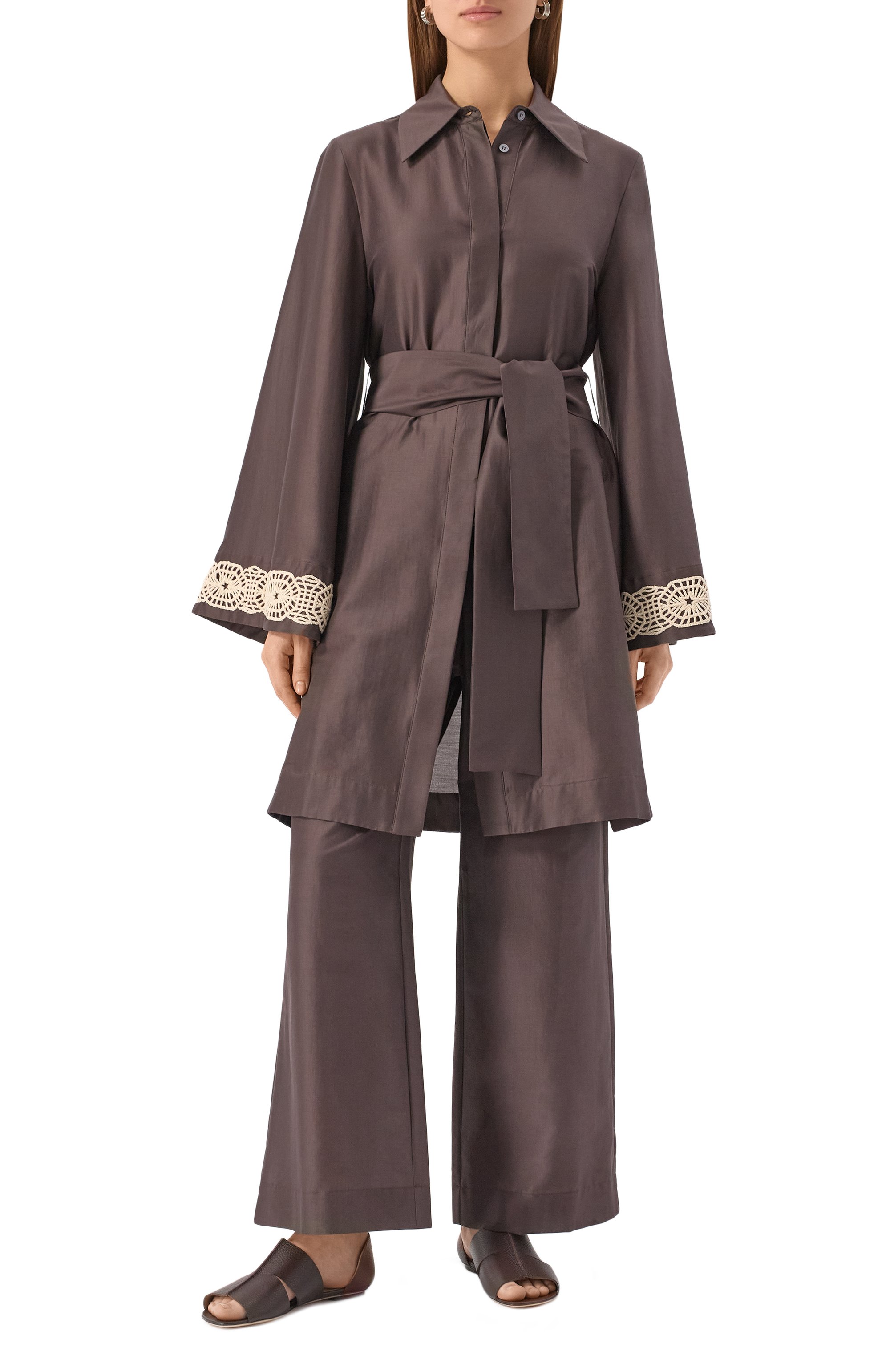 Брюки из хлопка и шелка LORENA ANTONIAZZI, арт. R2578PA94C/4573, фото 2