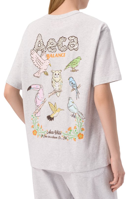 Хлопковая футболка AECA WHITE AWCMSSBDTTSOV003C0.LIGHT GREY (S) Серый  AWCMSSBDTTSOV003C0.LIGHT GREY (S) Фото 4