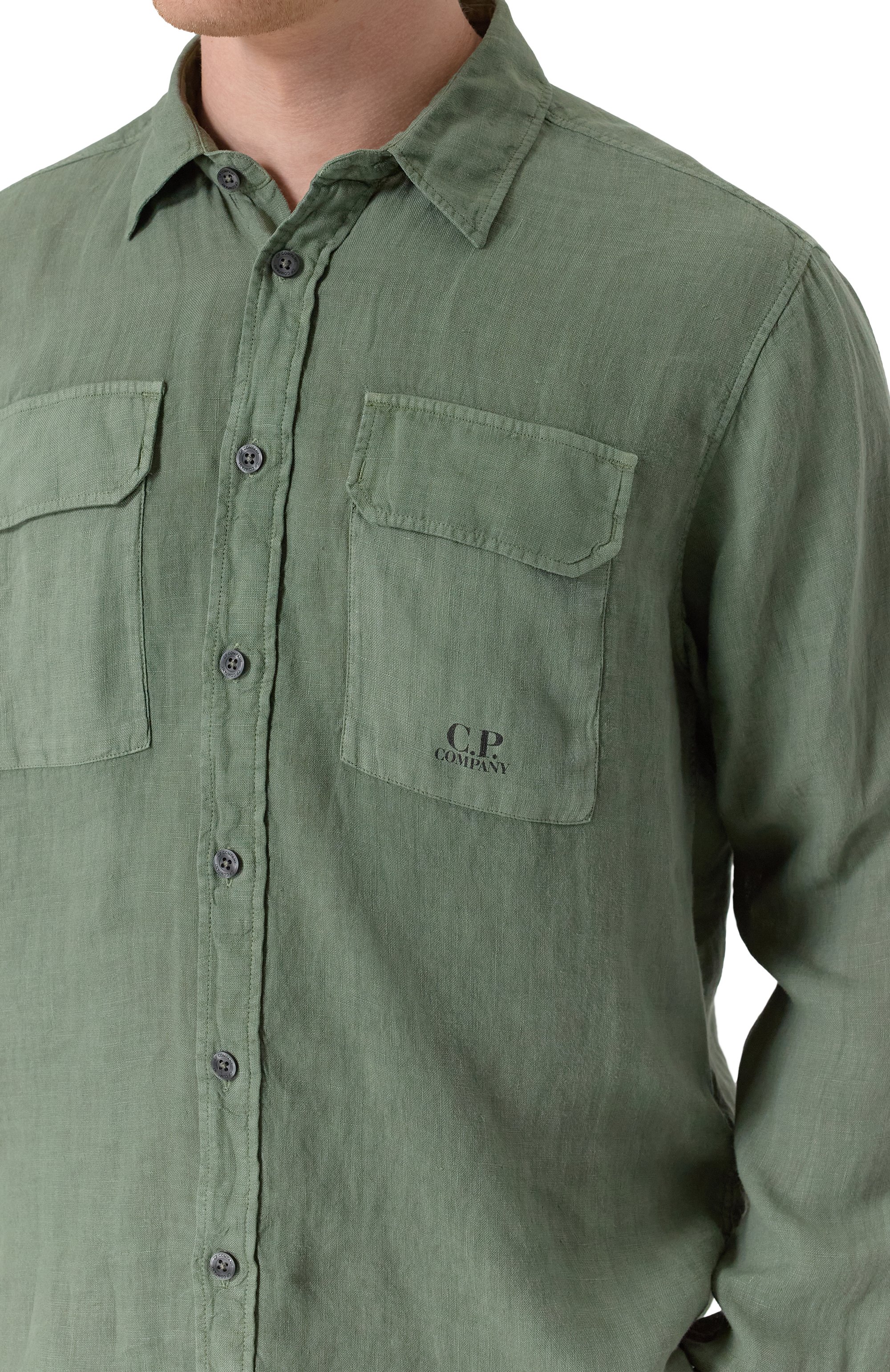 Льняная рубашка C.P. COMPANY, арт. 18CMSH250A005415G, фото 5